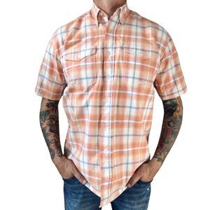 Roper Button Down Mens Western Short Sleeve Rancher Shirt sz M